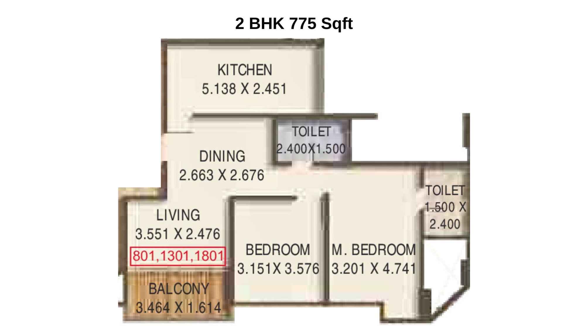 Kumar-Prithvi-Floor-Plan-2-BHK-775-Sqft